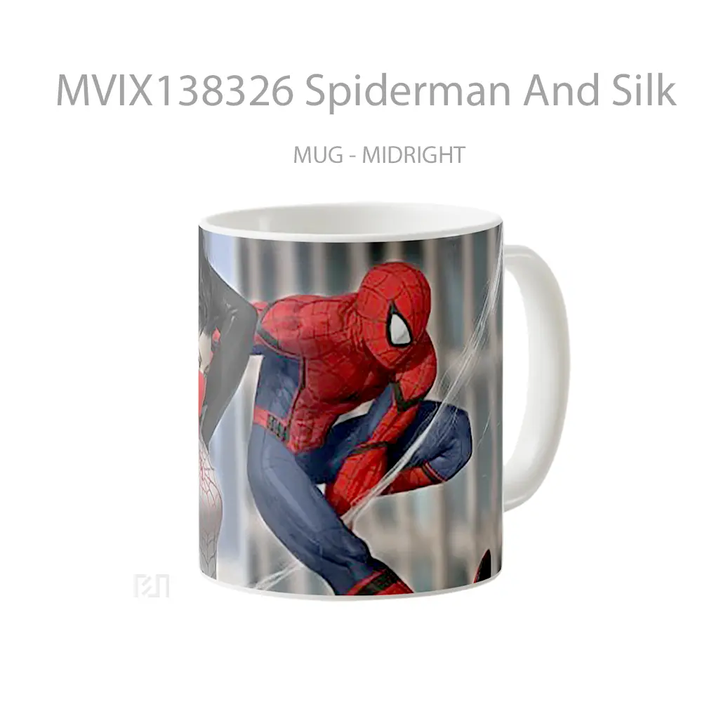 Mug Spiderman And Silk Gelas Superhero - All-side / Desain