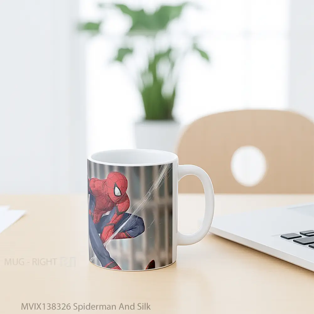 Mug Spiderman And Silk Gelas Superhero - All-side / Desain