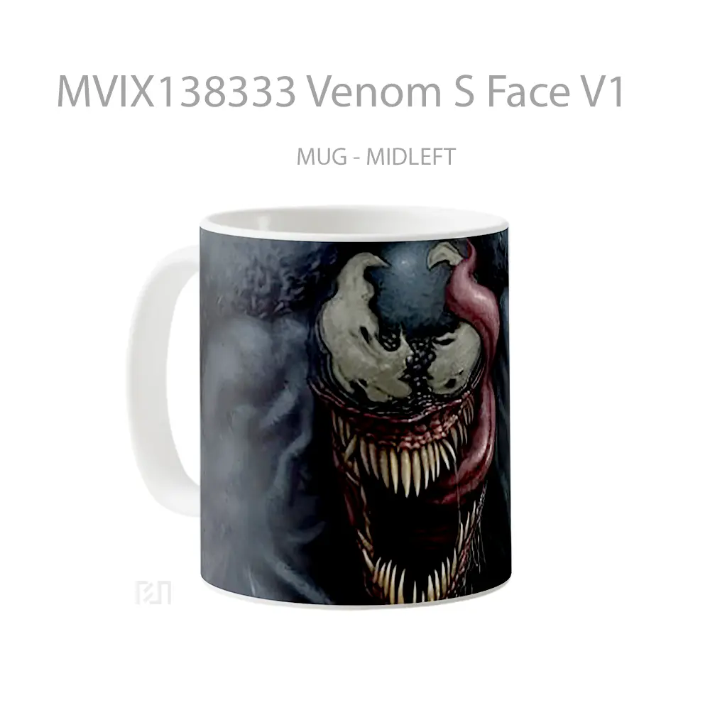 Mug Venom S Face V1 Gelas Superhero - All-side / Desain