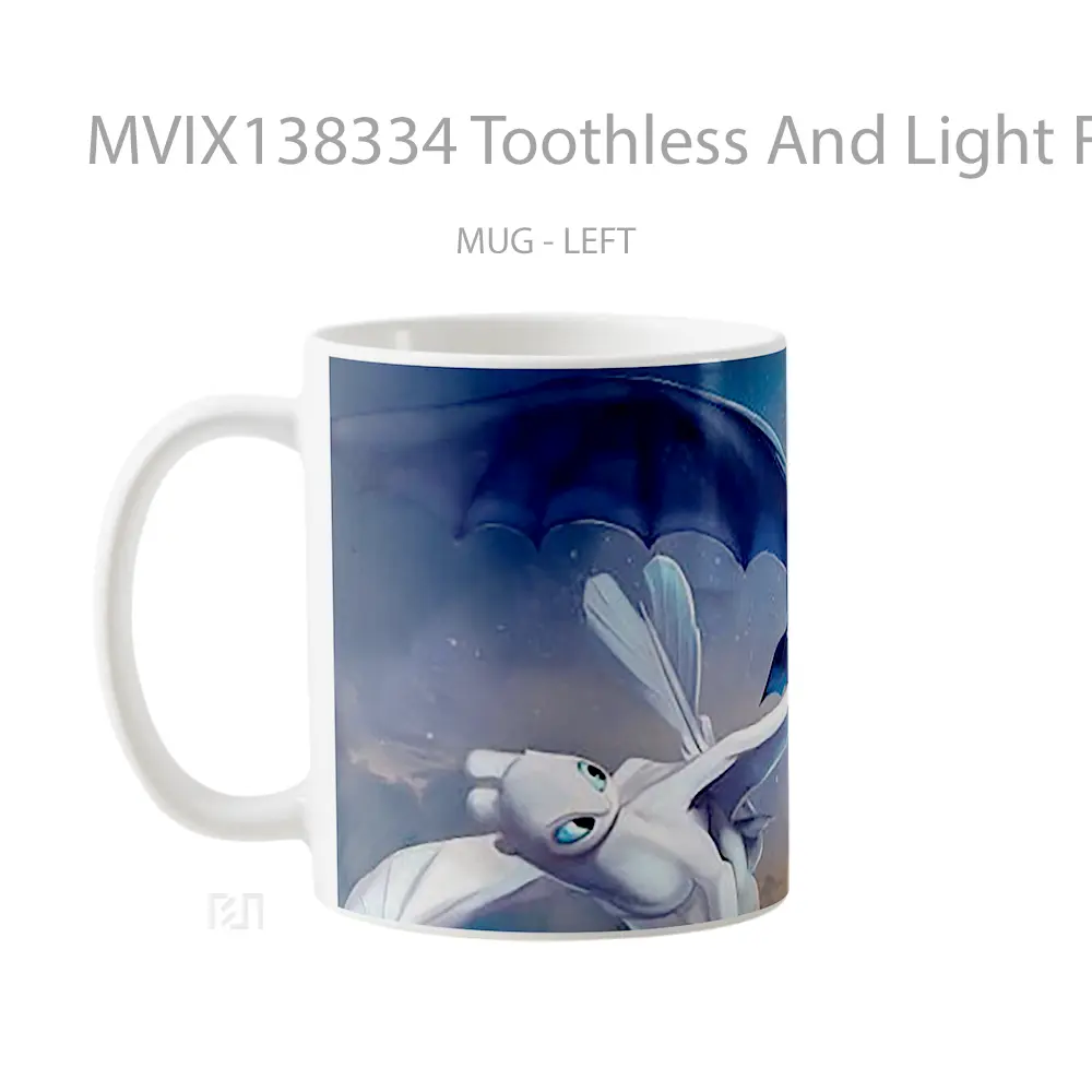 Mug Toothless And Light Fury Gelas Keramik Unik - All-side / Desain
