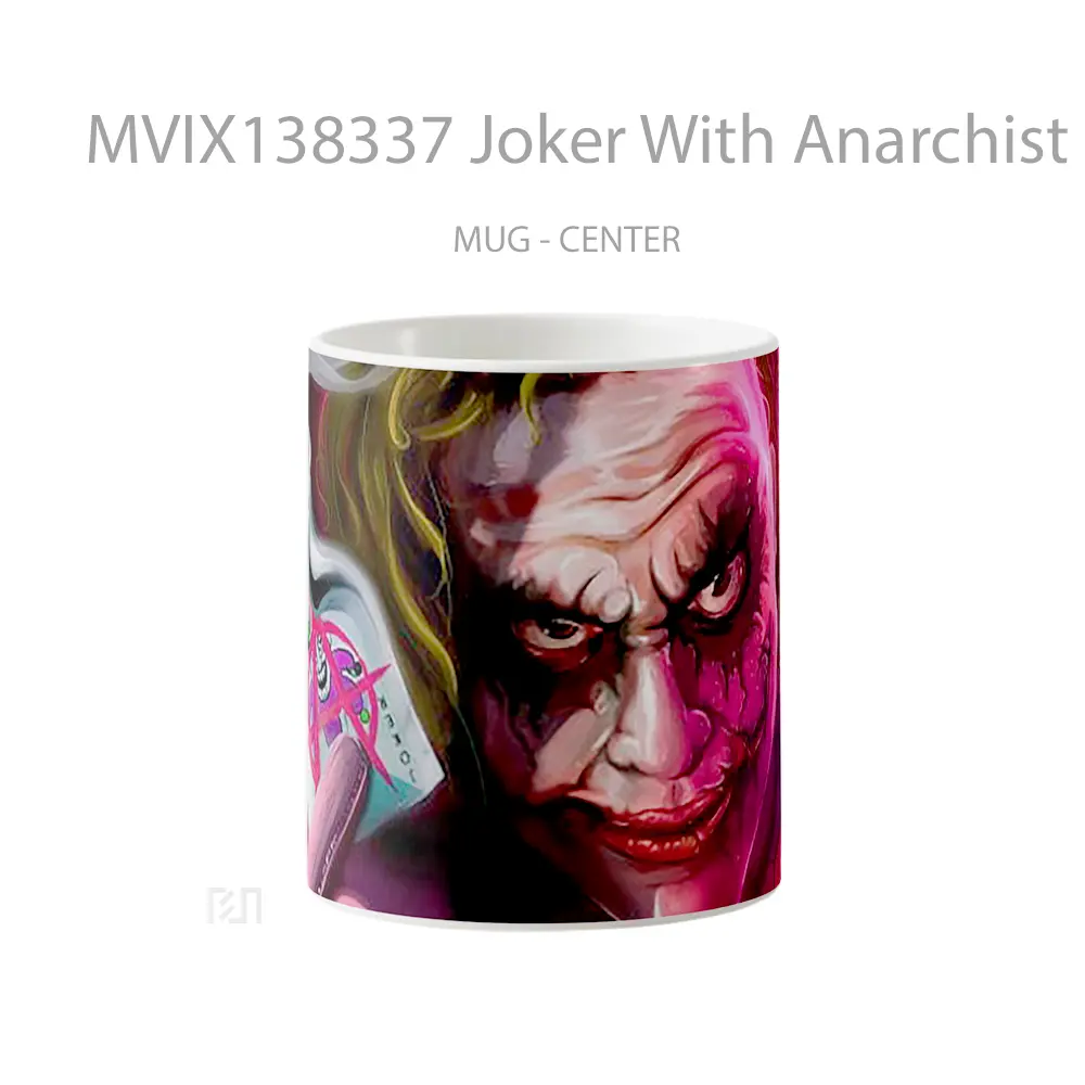 Mug Joker With Anarchist Card Gelas Superhero