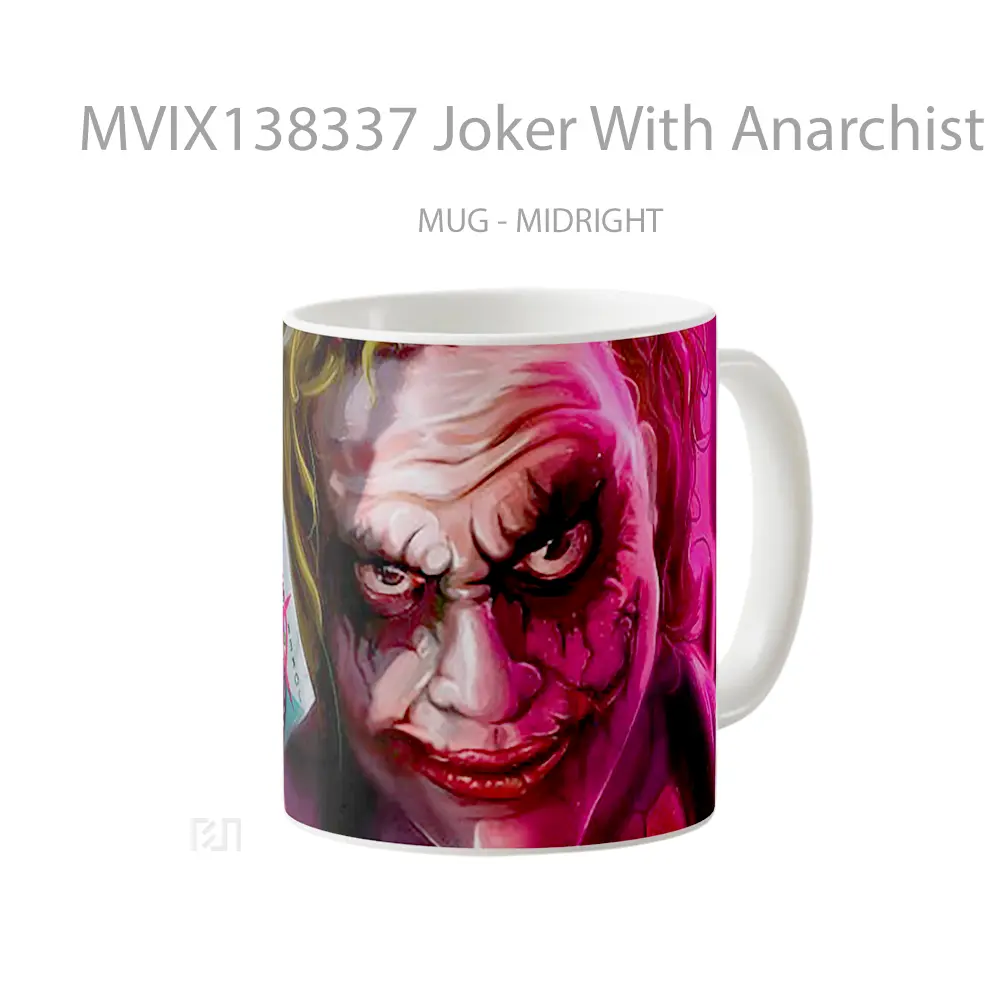 Mug Joker With Anarchist Card Gelas Superhero - All-side / Desain