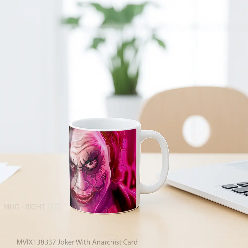 Mug Joker With Anarchist Card Gelas Superhero - All-side / Desain