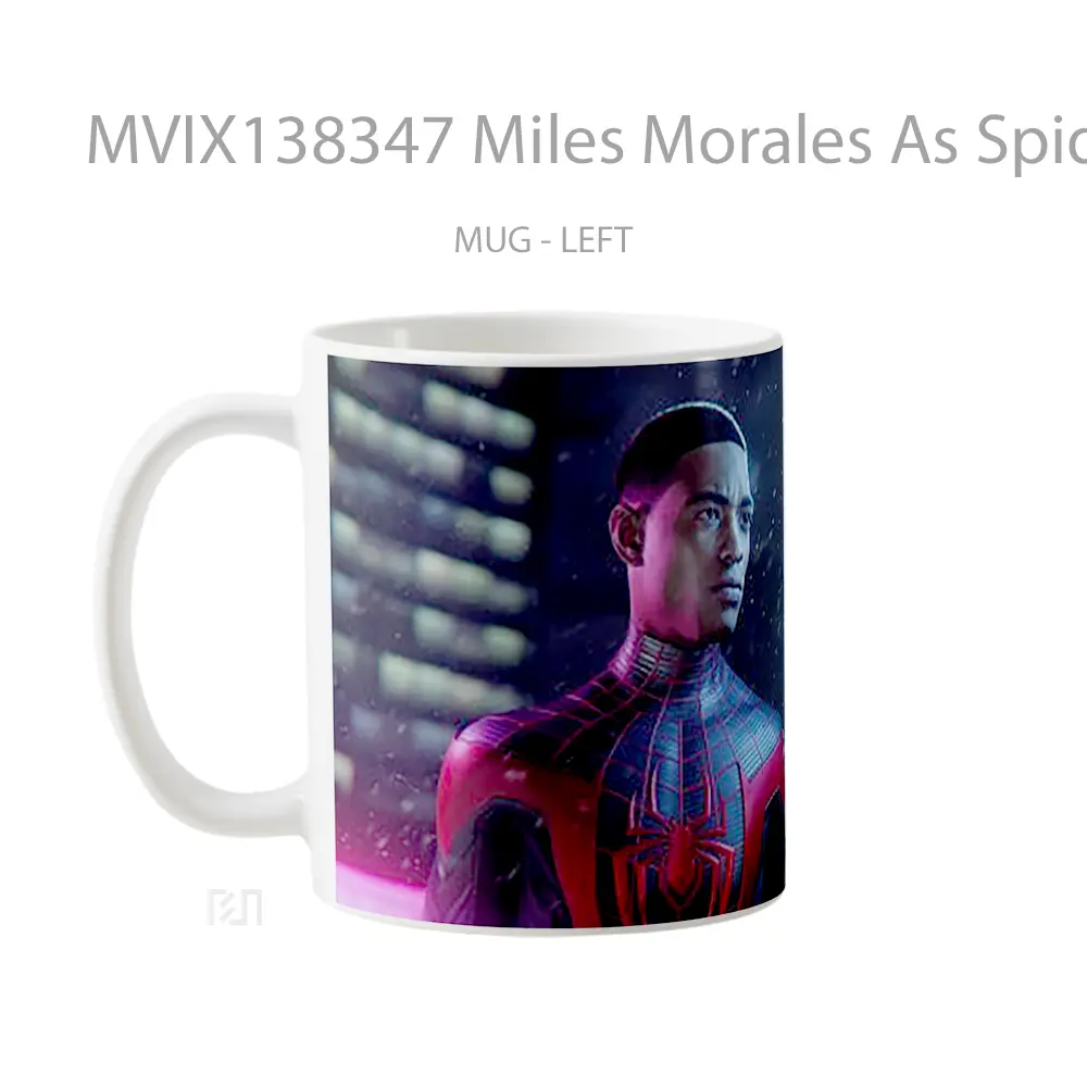 Mug Miles Morales As Spiderman V1 Gelas Superhero - All-side / Desain