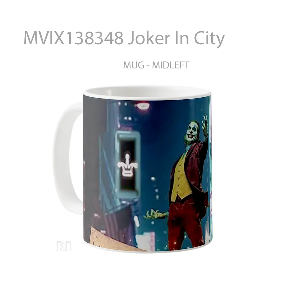 Mug Joker In City Gelas Superhero - All-side / Desain
