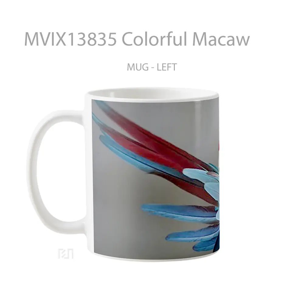 Mug Colorful Macaw Gelas Keramik Unik - All-side / Desain