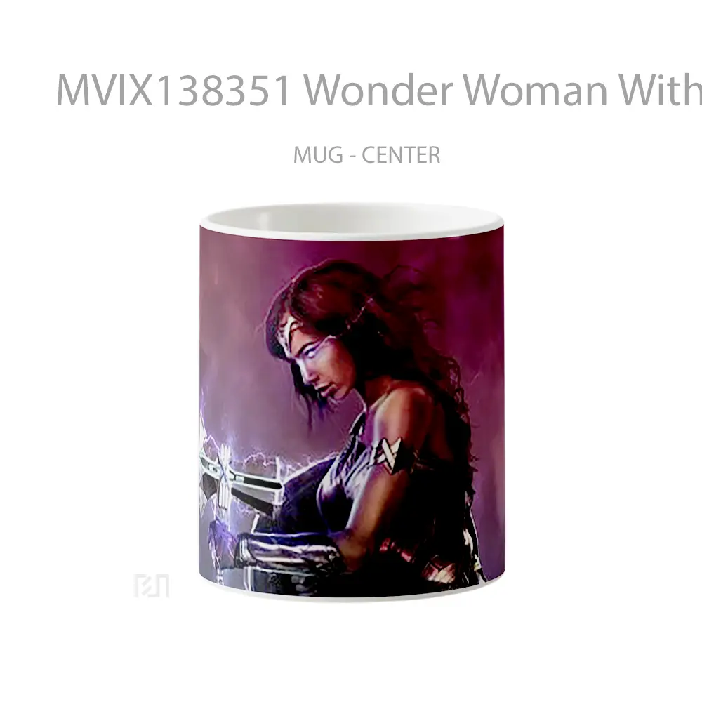 Mug Wonder Woman With Gun Gelas Superhero