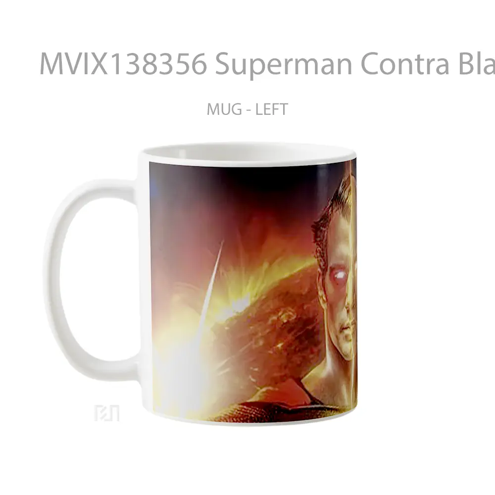 Mug Superman Contra Black Adam Gelas Superhero - All-side / Desain