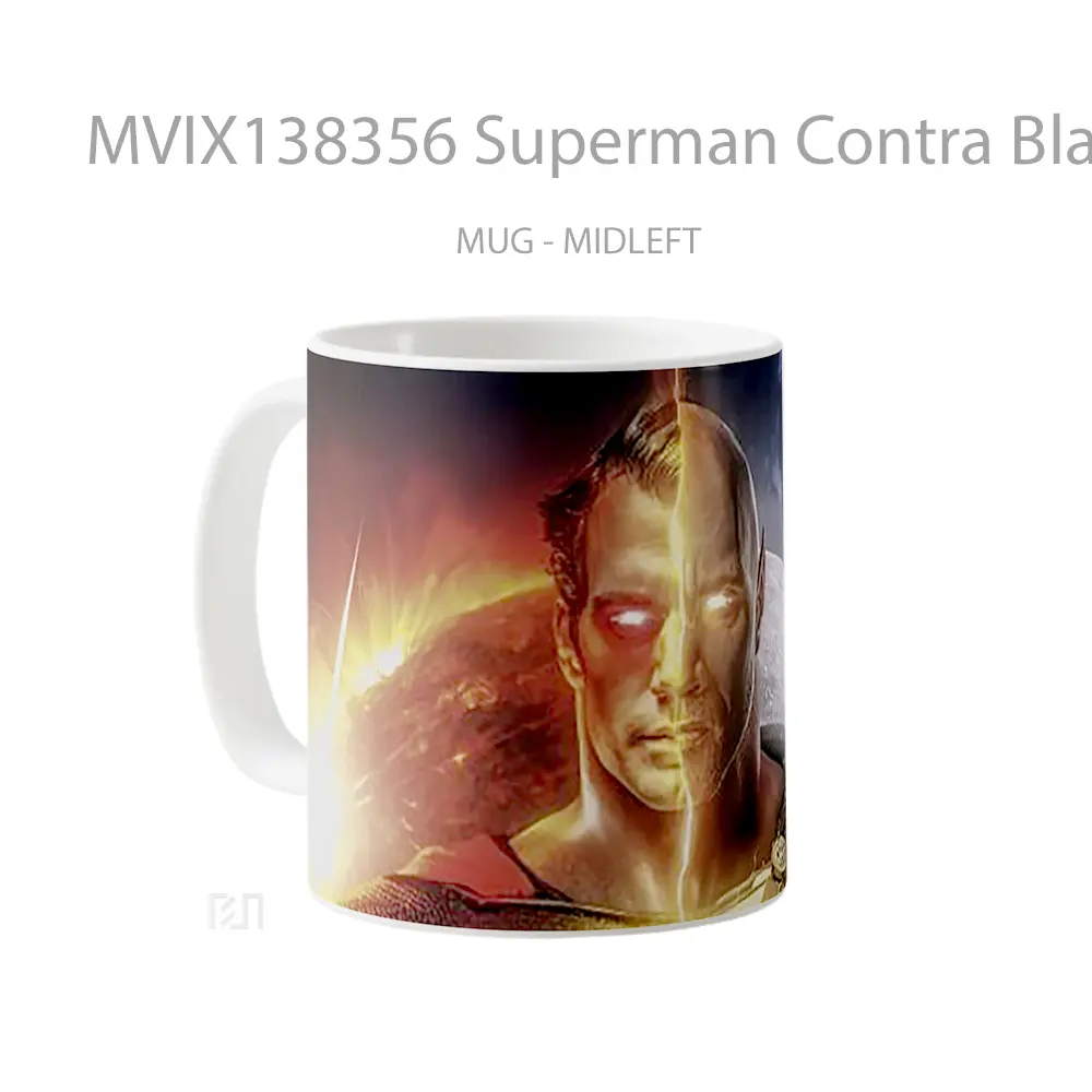 Mug Superman Contra Black Adam Gelas Superhero - All-side / Desain