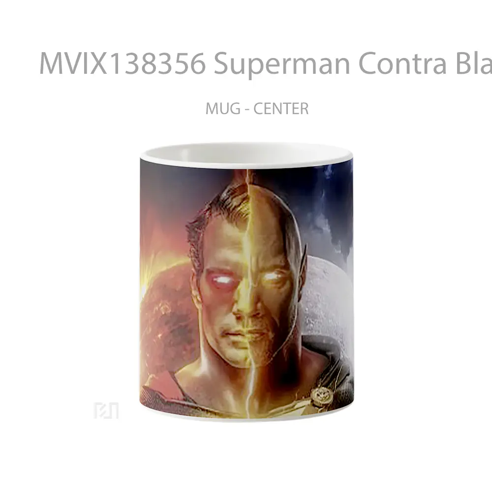 Mug Superman Contra Black Adam Gelas Superhero
