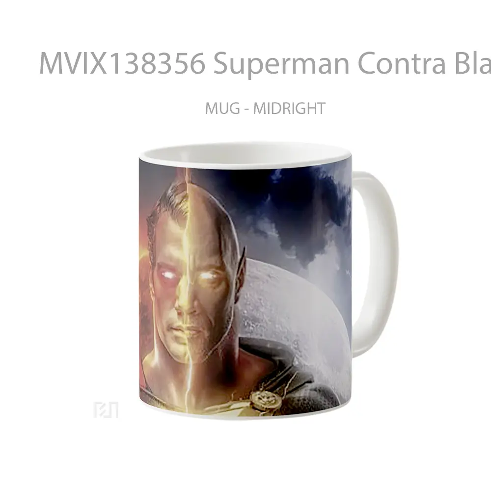 Mug Superman Contra Black Adam Gelas Superhero - All-side / Desain