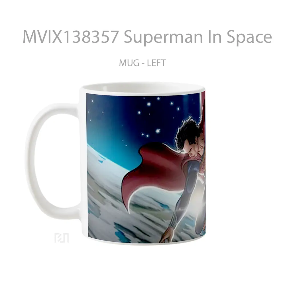 Mug Superman In Space Gelas Superhero - All-side / Desain