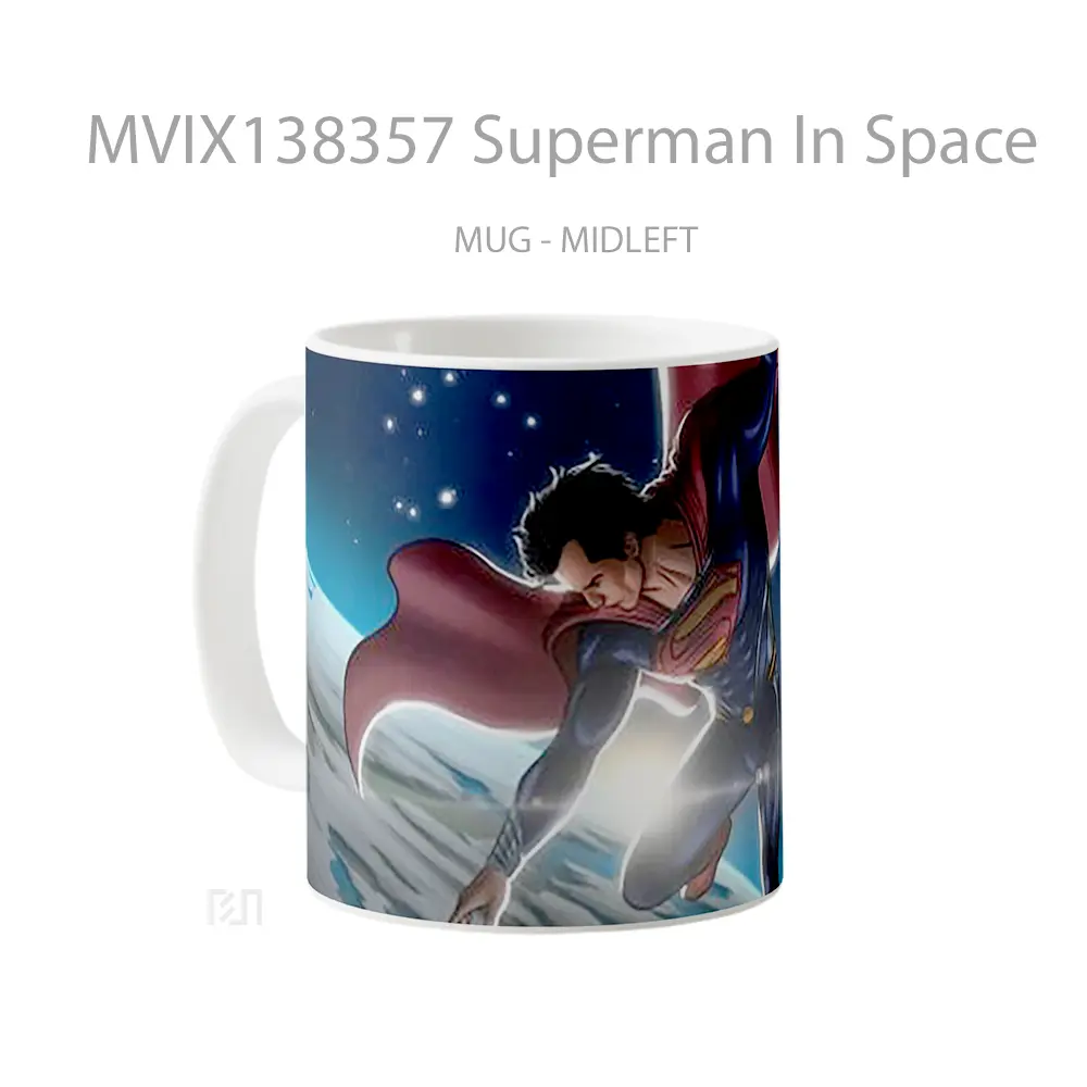 Mug Superman In Space Gelas Superhero - All-side / Desain