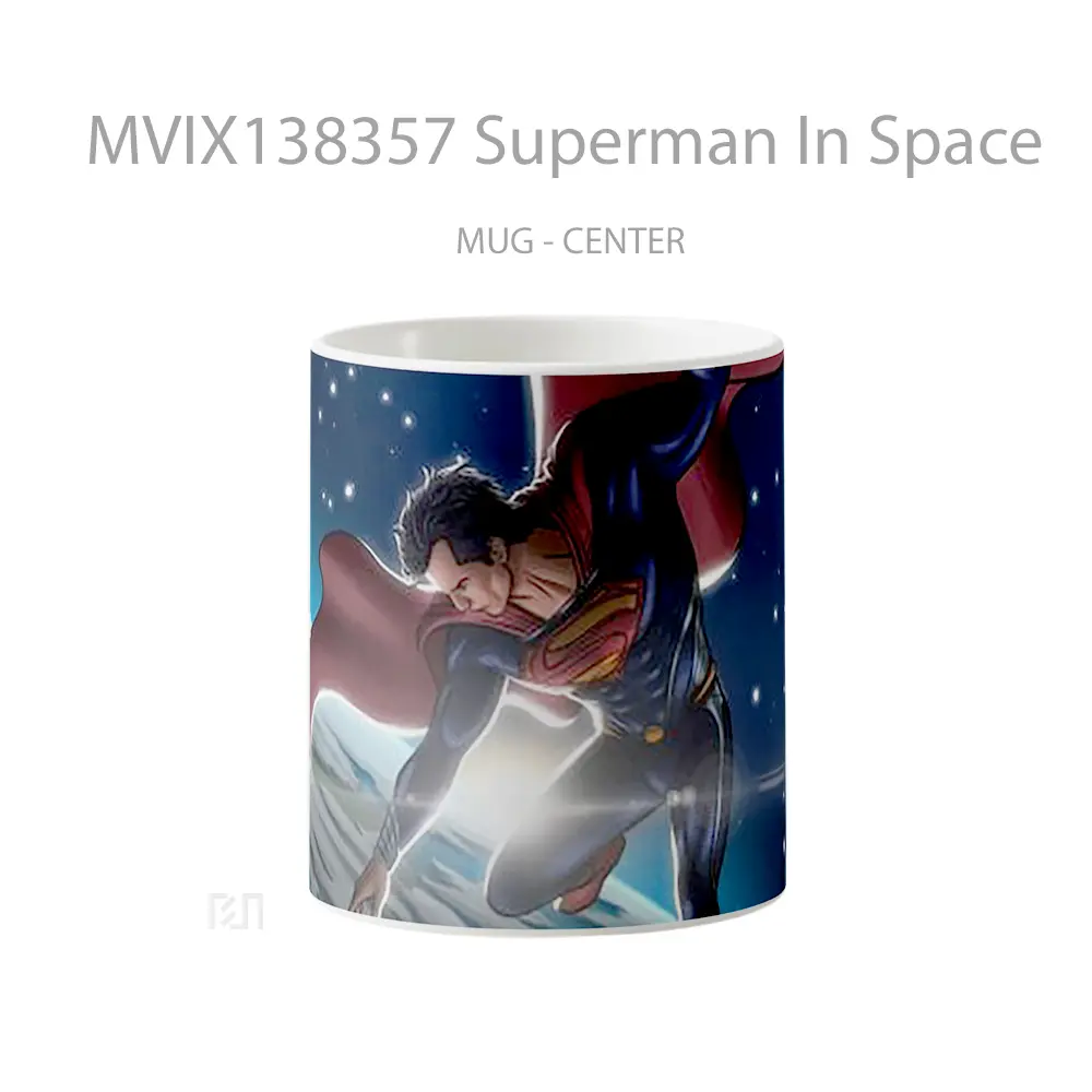 Mug Keramik Premium SNI - Mug Superman In Space Gelas Superhero