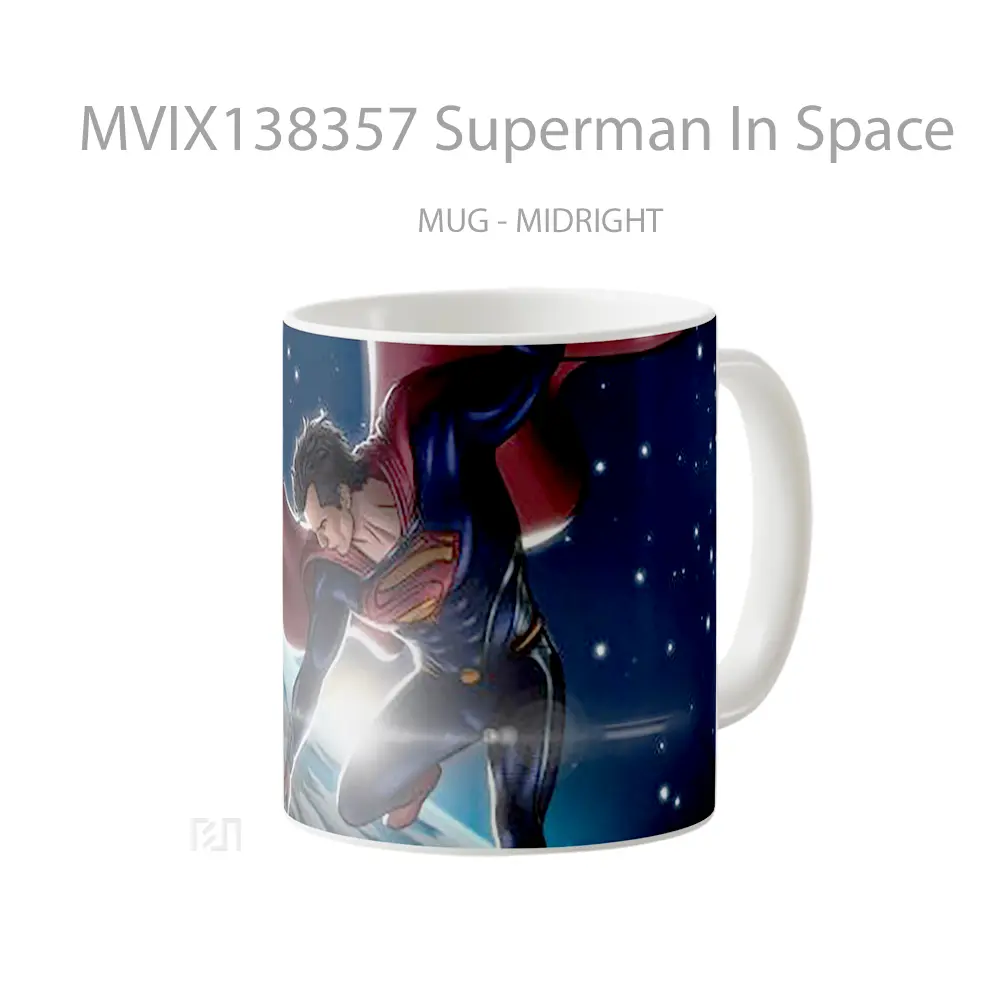 Mug Superman In Space Gelas Superhero - All-side / Desain
