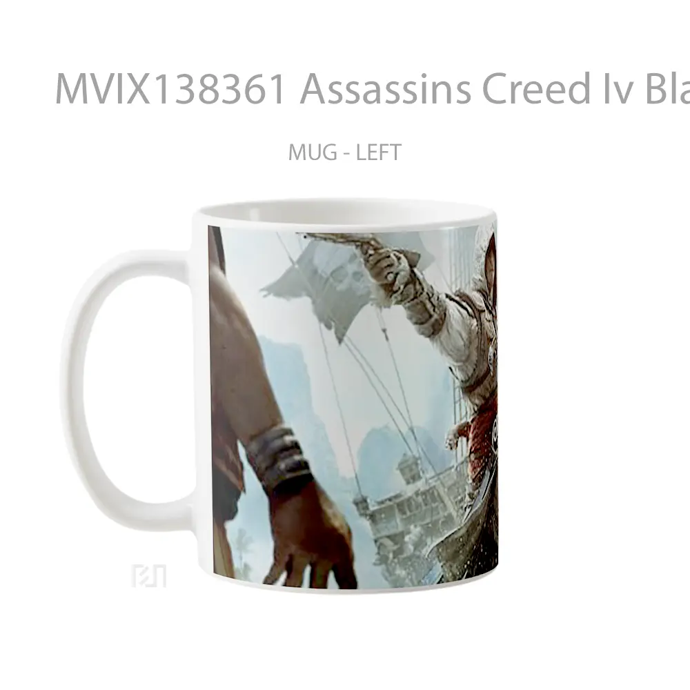 Mug Assassins Creed Iv Black Flag Cangkir Gamer - All-side / Desain