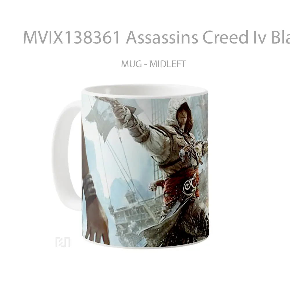 Mug Assassins Creed Iv Black Flag Cangkir Gamer - All-side / Desain
