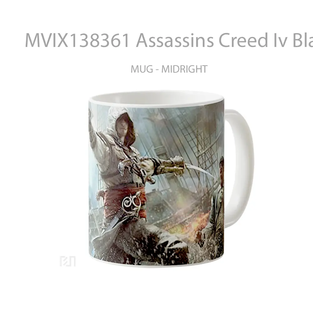 Mug Assassins Creed Iv Black Flag Cangkir Gamer - All-side / Desain