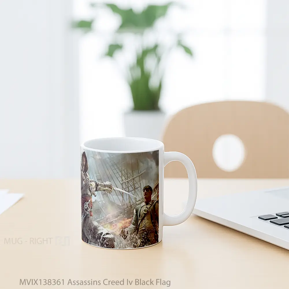 Mug Assassins Creed Iv Black Flag Cangkir Gamer - All-side / Desain