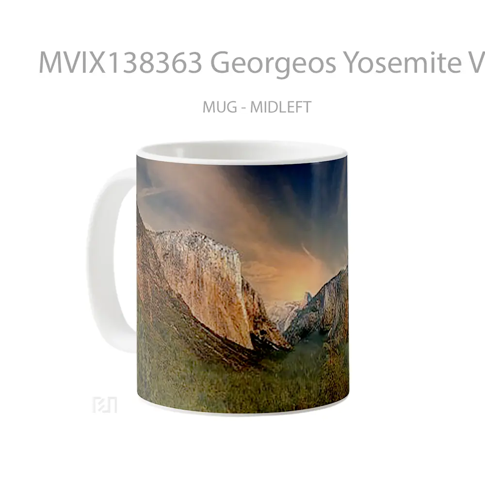 Mug Georgeos Yosemite Valley Gelas Pemandangan Alam - All-side / Desain
