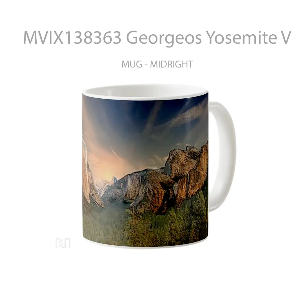Mug Georgeos Yosemite Valley Gelas Pemandangan Alam - All-side / Desain