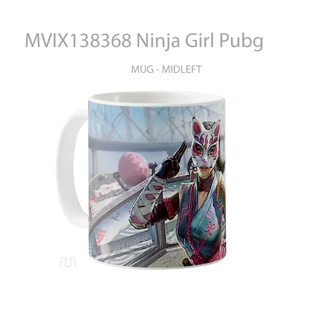 Mug Ninja Girl Pubg Cangkir Gamer - All-side / Desain