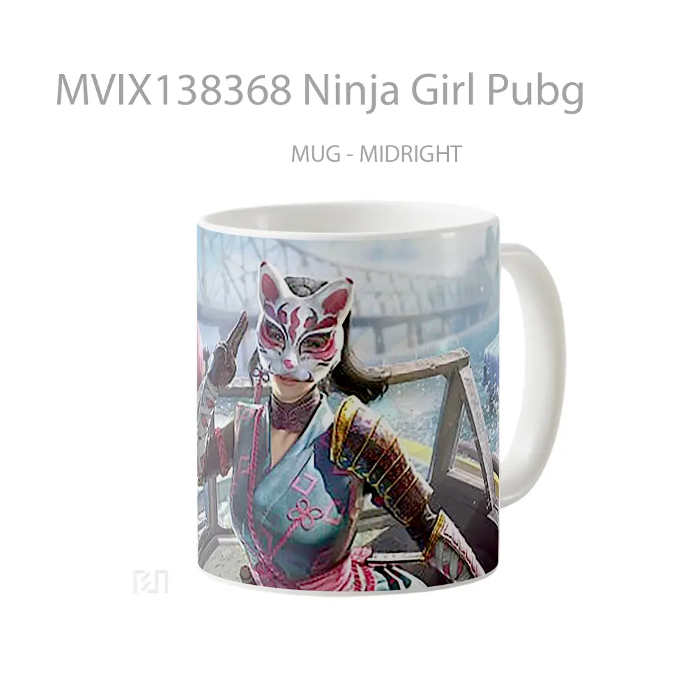 Mug Ninja Girl Pubg Cangkir Gamer - All-side / Desain
