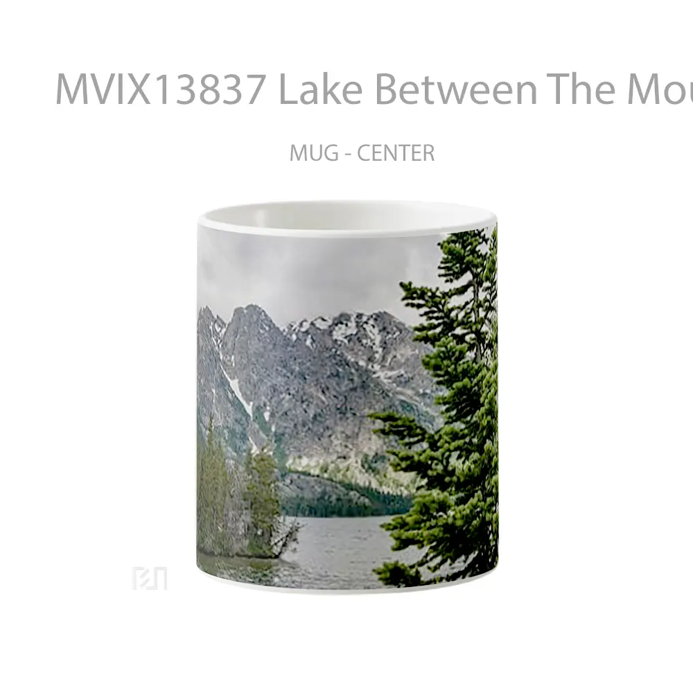 Mug Lake Between The Mountains In The Forest Gelas Pemandangan Alam