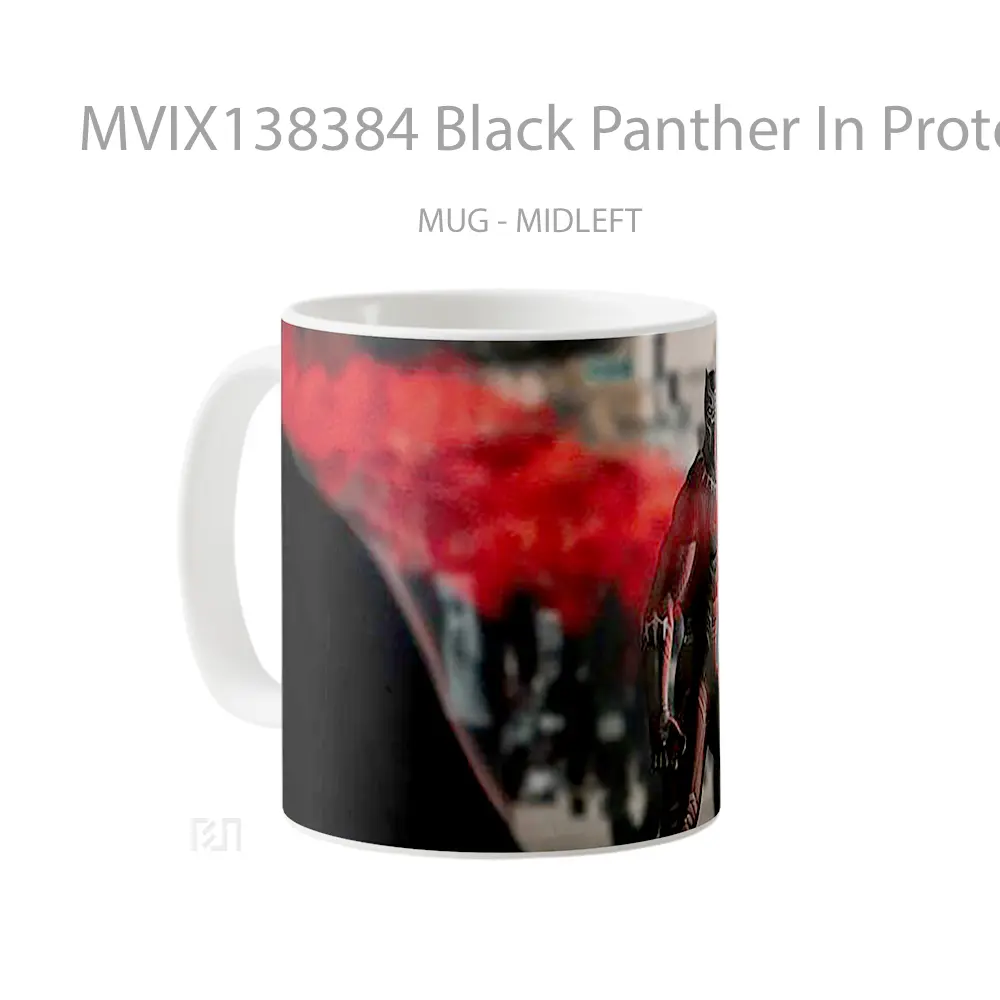 Mug Black Panther In Protest Of Black Lives Matter Gelas Superhero - All-side / Desain