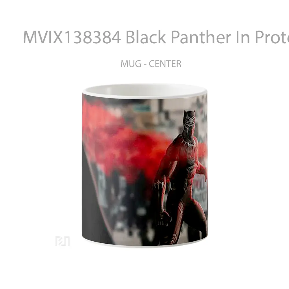 Mug Black Panther In Protest Of Black Lives Matter Gelas Superhero