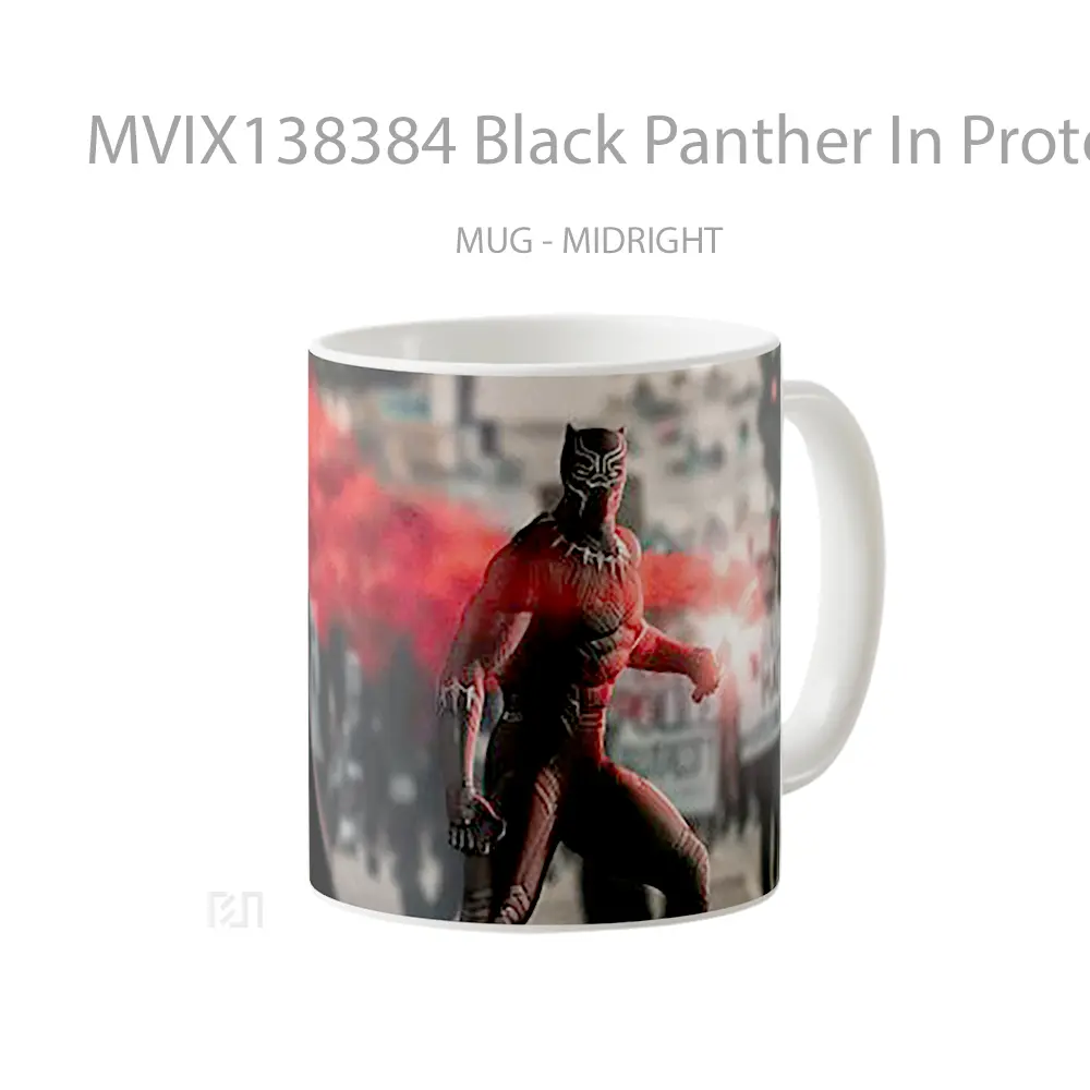 Mug Black Panther In Protest Of Black Lives Matter Gelas Superhero - All-side / Desain