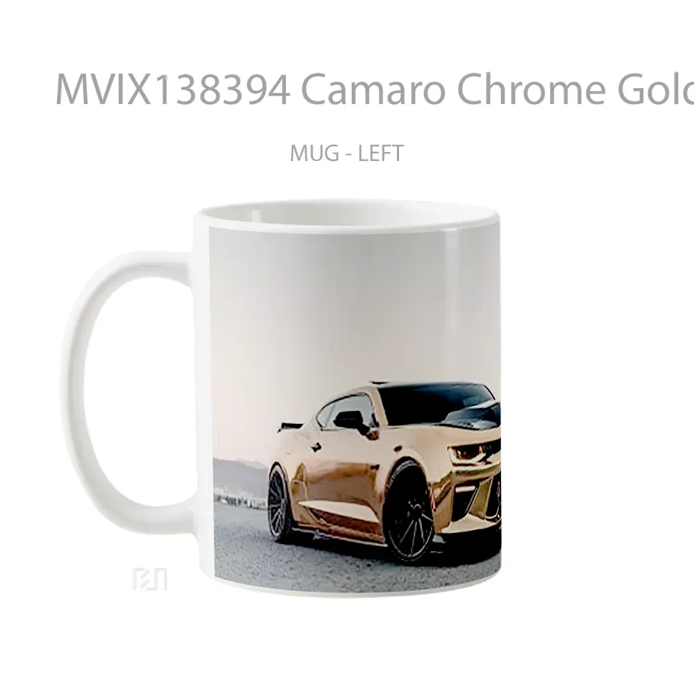 Mug Camaro Chrome Gold Cangkir Mobil - All-side / Desain