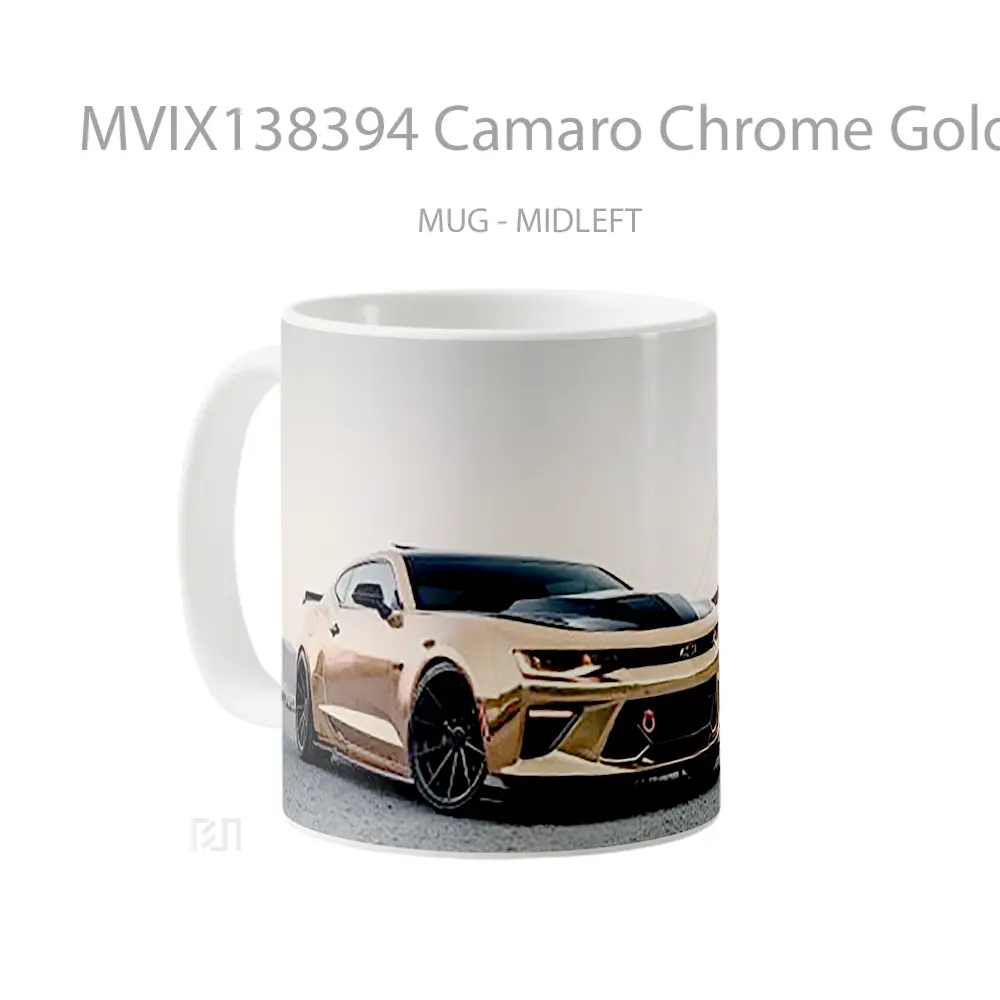 Mug Camaro Chrome Gold Cangkir Mobil - All-side / Desain