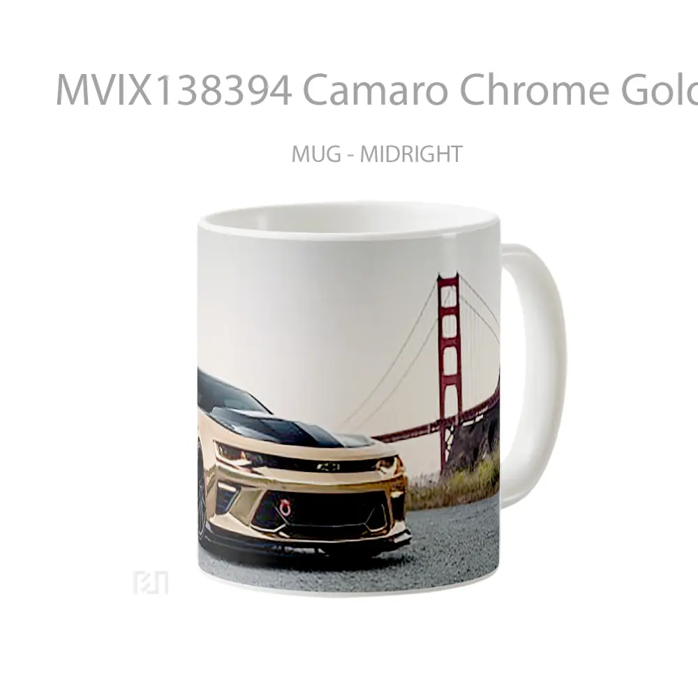 Mug Camaro Chrome Gold Cangkir Mobil - All-side / Desain