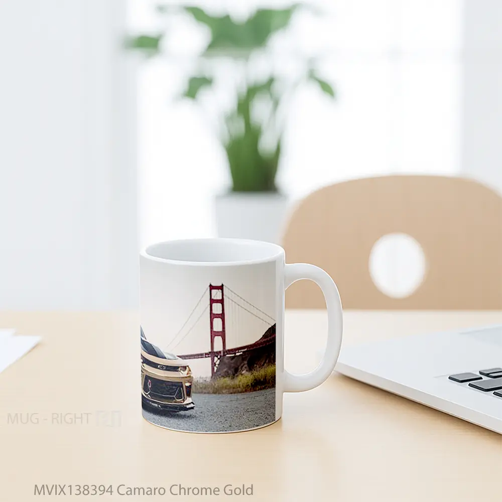 Mug Camaro Chrome Gold Cangkir Mobil - All-side / Desain