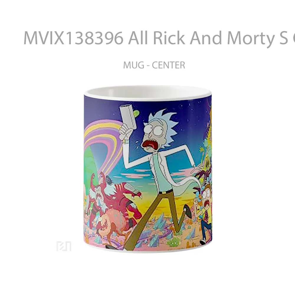 Mug All Rick And Morty S Characters Gelas Kartun