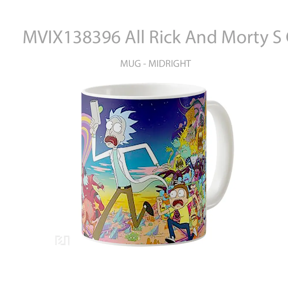 Mug All Rick And Morty S Characters Gelas Kartun - All-side / Desain