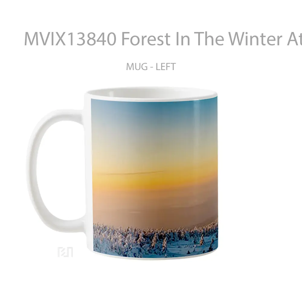 Mug Forest In The Winter At Sunset V2 Gelas Pemandangan Alam - All-side / Desain