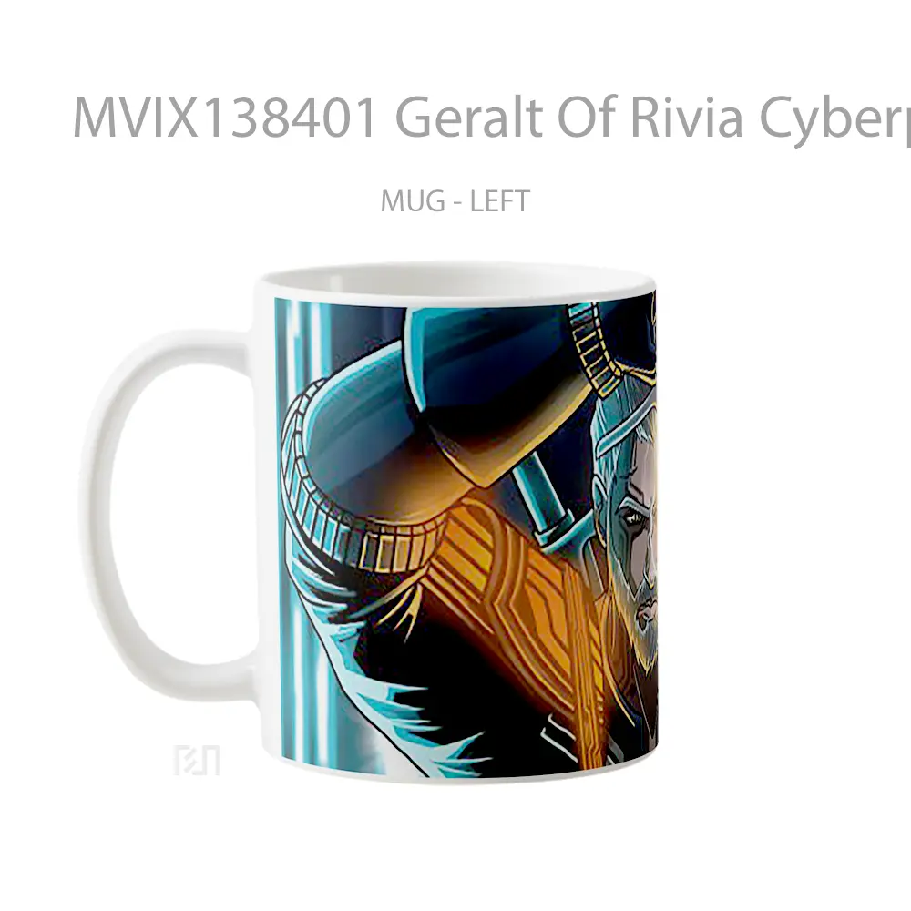 Mug Geralt Of Rivia Cyberpunk 2077 Cangkir Gamer - All-side / Desain