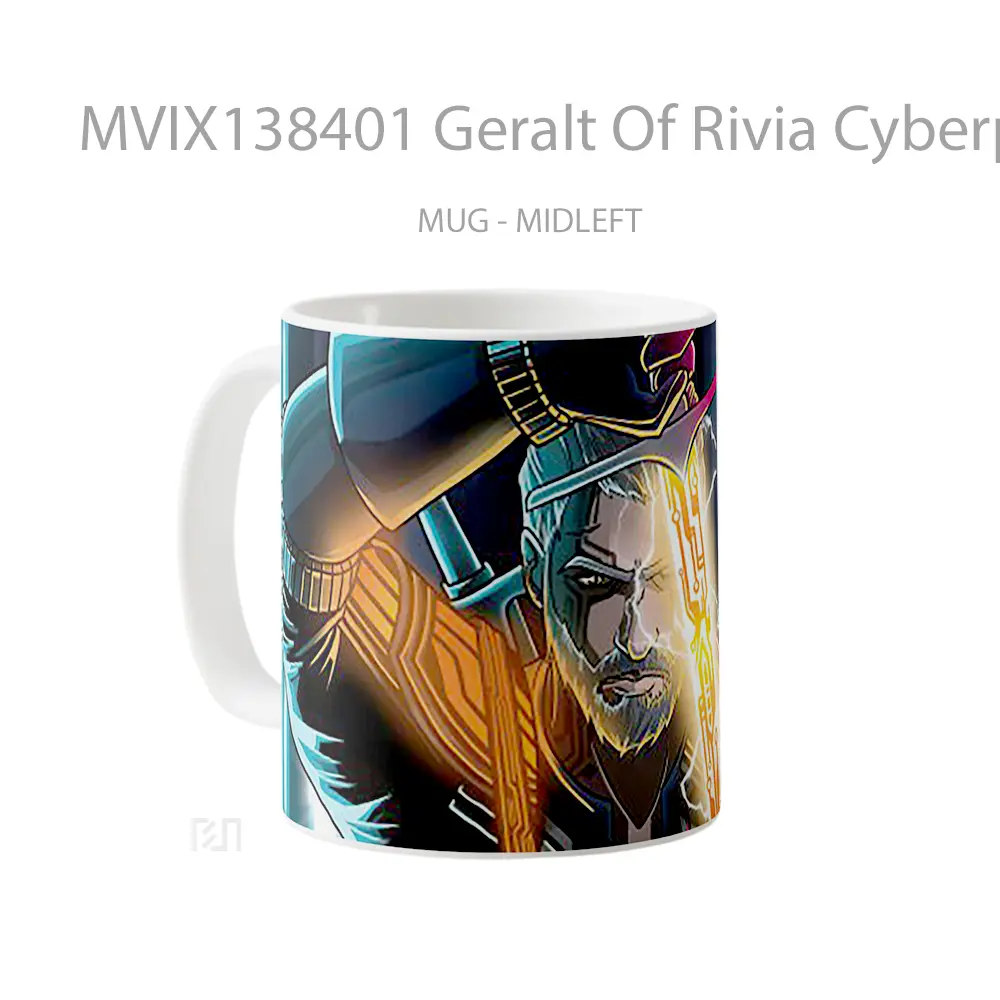 Mug Geralt Of Rivia Cyberpunk 2077 Cangkir Gamer - All-side / Desain