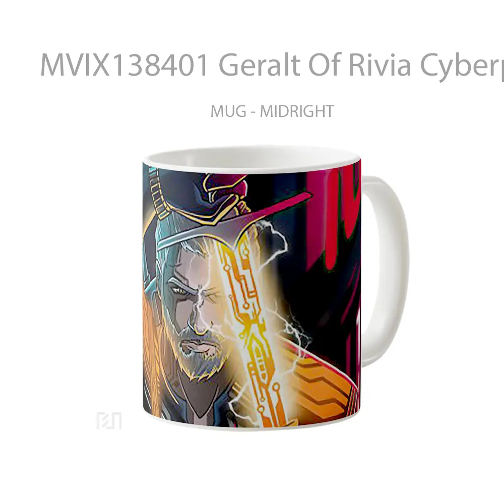 Mug Geralt Of Rivia Cyberpunk 2077 Cangkir Gamer - All-side / Desain