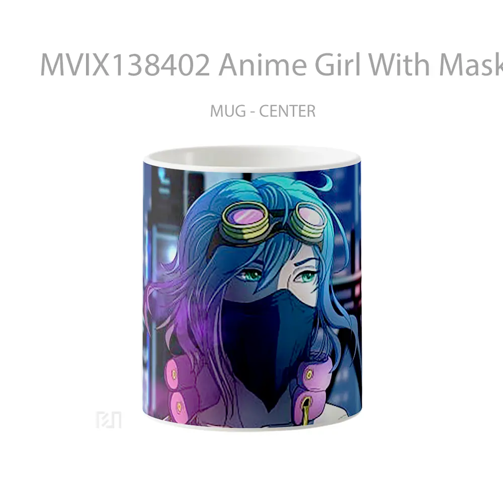 Mug Anime Girl With Mask V2 Cangkir Anime