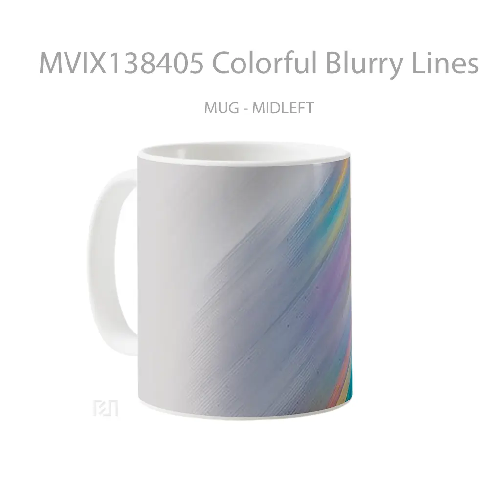 Mug Colorful Blurry Lines Gelas Keramik Unik - All-side / Desain