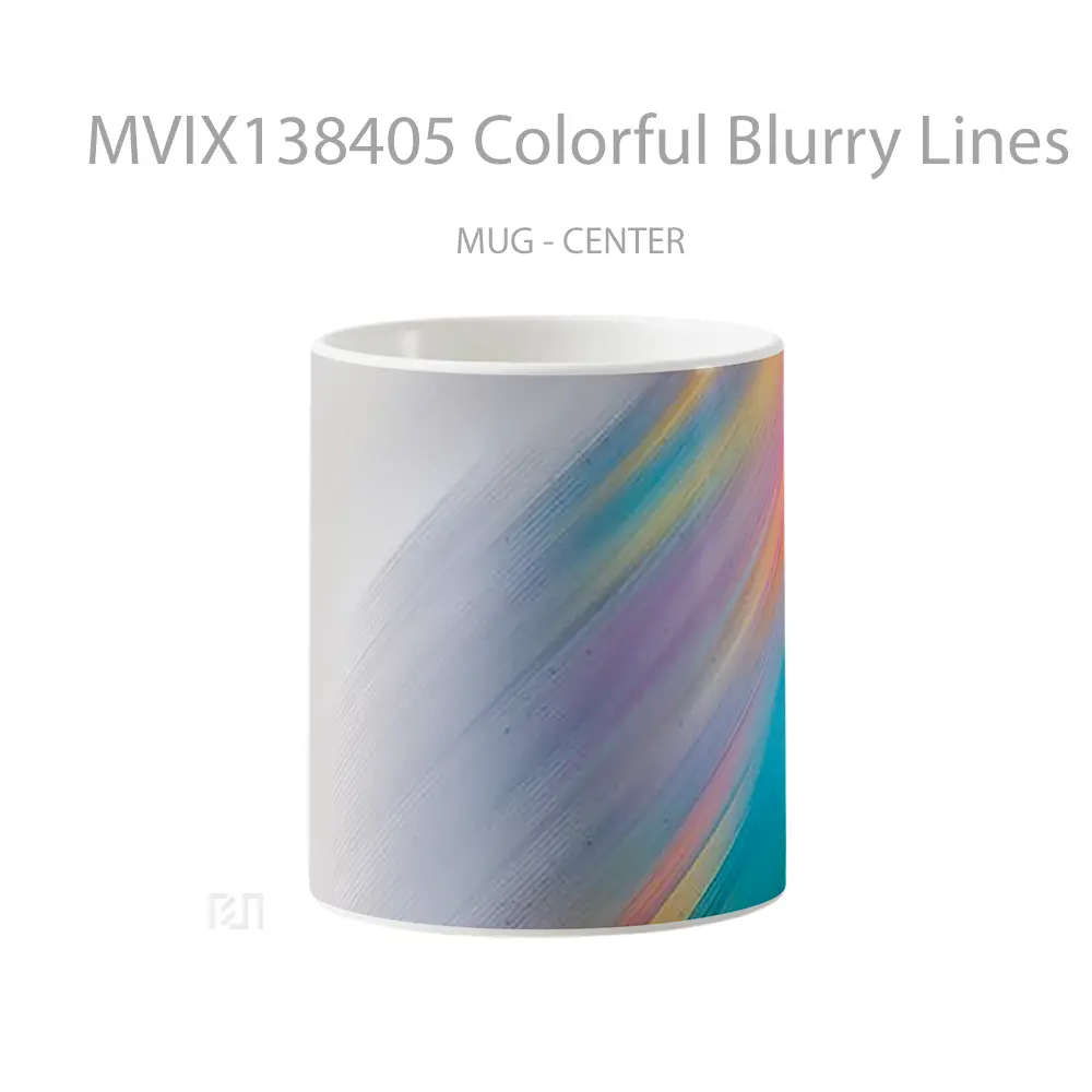 Mug Colorful Blurry Lines Gelas Keramik Unik