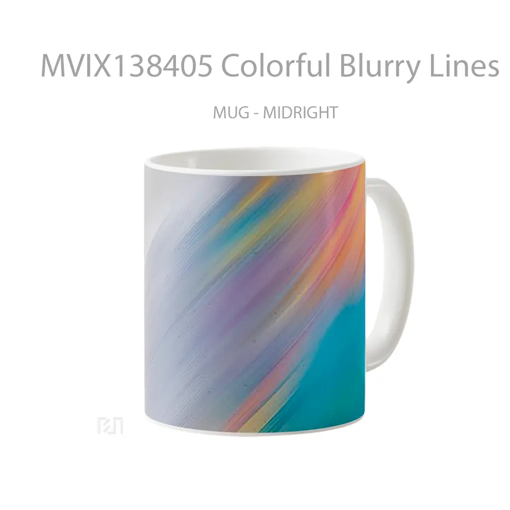 Mug Colorful Blurry Lines Gelas Keramik Unik - All-side / Desain