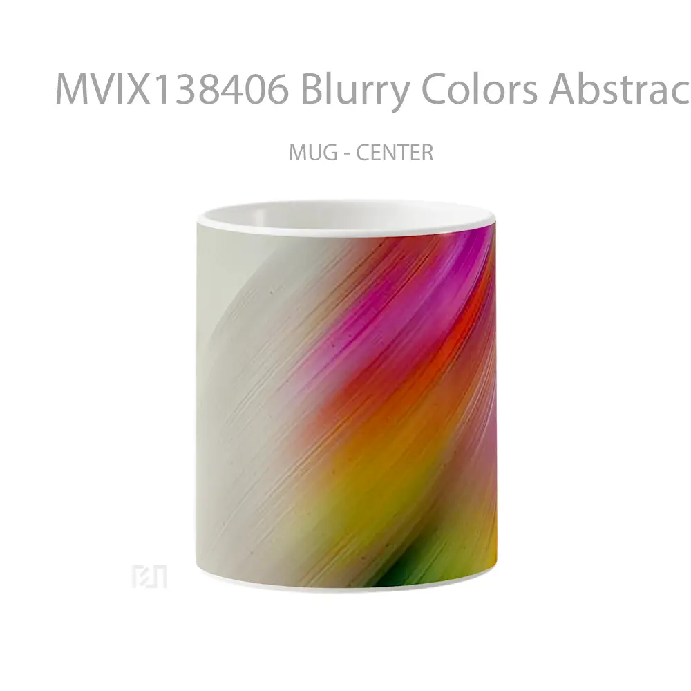 Mug Blurry Colors Abstract Gelas Seni Modern