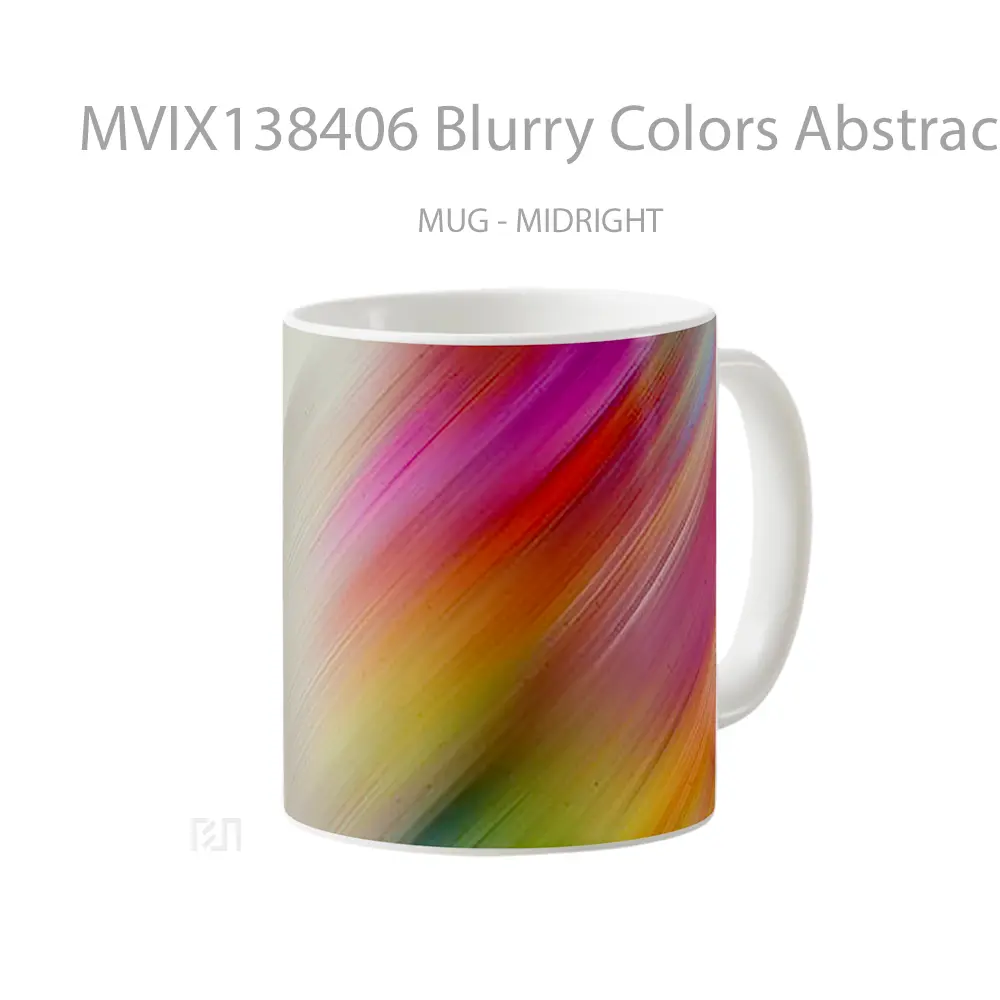 Mug Blurry Colors Abstract Gelas Seni Modern - All-side / Desain