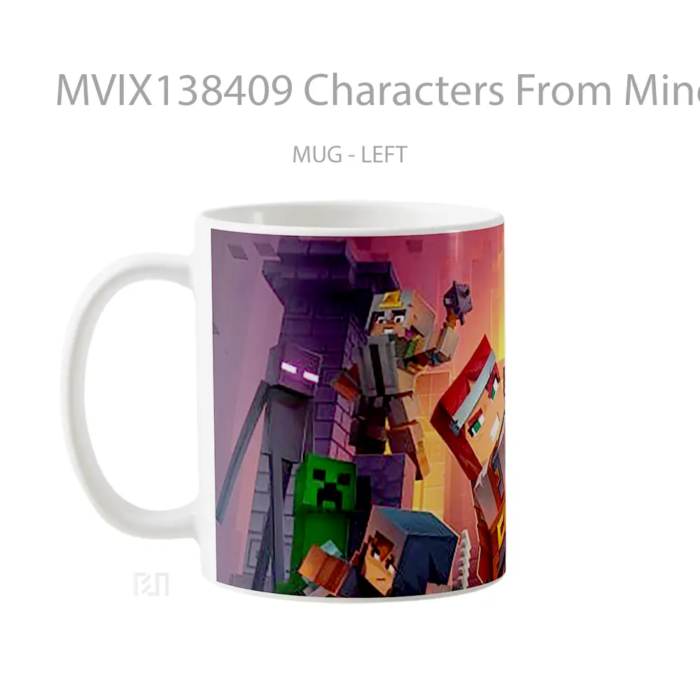 Mug Characters From Minecraft Dungeons Cangkir Gamer - All-side / Desain
