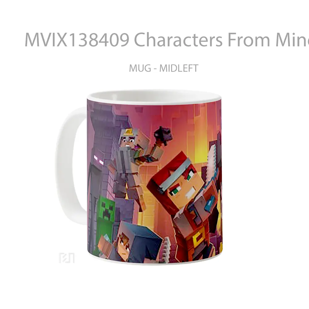 Mug Characters From Minecraft Dungeons Cangkir Gamer - All-side / Desain