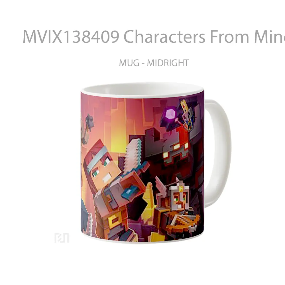 Mug Characters From Minecraft Dungeons Cangkir Gamer - All-side / Desain